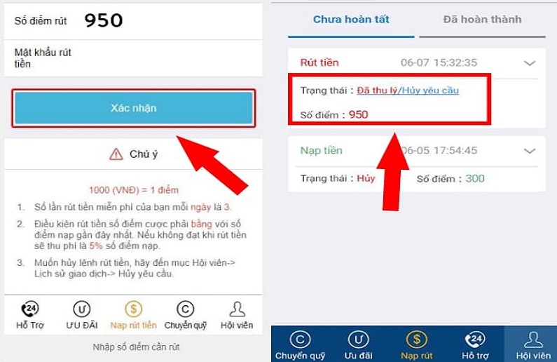 có rút được tiền khi thắng tại 8xbet không